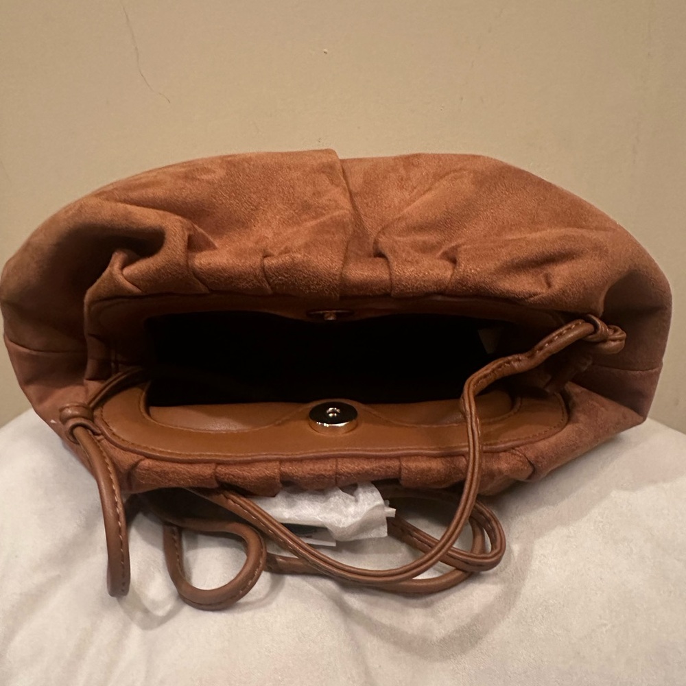 Banana Republic Factory Brown Shoulder Bag with Luxurious Microsuede